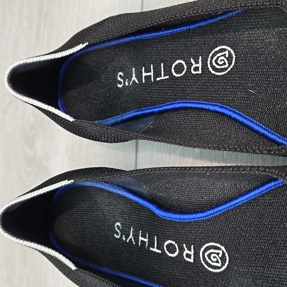 Rothy's Black Women's The Pointed Toe Knit Flats Shoes Sz 9 - Picture 4 of 12
